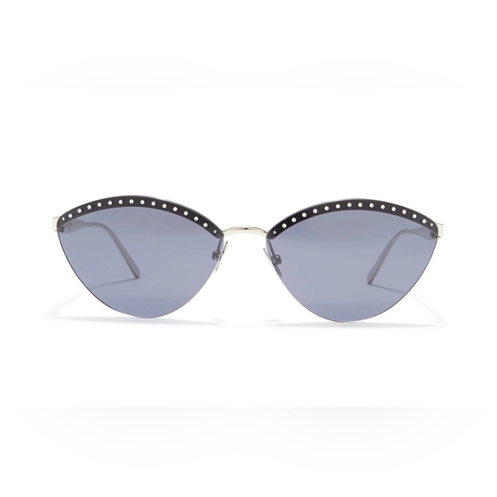 Alaïa Blue Cat-Eye Sunglasses with Silver Studs